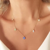 Vaoov 925 Ayar Gümüş Mineli Şans Kolyesi thumbnail 1