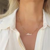 Vaoov Gümüş İsimli Küp Zincir Kolye thumbnail 2