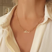 Vaoov Gümüş İsimli Küp Zincir Kolye thumbnail 5