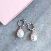 Vaoov 925 Ayar Gümüş Mayorka İnci Küpe thumbnail 2