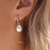 Vaoov 925 Ayar Gümüş Mayorka İnci Küpe thumbnail 1