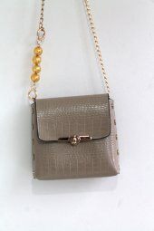 Sarı Boncuklu Gold Yaylı Çanta Askısı Uzatıcı Aksesuar - 1