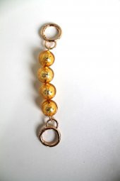 Sarı Boncuklu Gold Yaylı Çanta Askısı Uzatıcı Aksesuar - 2