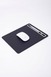 Deri Mousepad Siyah Krom Detaylı - 3