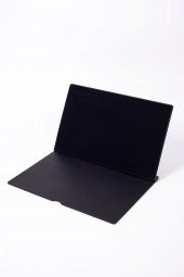Deri Kapaklı Masa Sümeni Siyah Gold Detaylı 50x35cm - 4