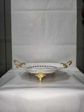 Canba Altıgen Damalı Pembe Güllü Servis 41x36x14 cm - 2