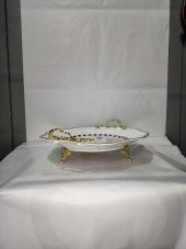 Canba Altıgen Damalı Pembe Güllü Servis 41x36x14 cm - 3