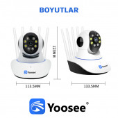 Kablosuz Full HD 1080P wifi IP 5 Antenli kablosuz 355° Bebek izleme Güvenlik Kamerası - 3