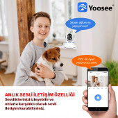 Kablosuz Full HD 1080P wifi IP 5 Antenli kablosuz 355° Bebek izleme Güvenlik Kamerası - 4