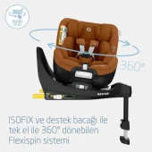 Maxi-Cosi Mica Pro Eco I-Size ADAC'lı İsofix'li 360 Dönebilir Yatabilir 0-18 Kg Bebek Oto Koltuğu Authentic Cognac - 6