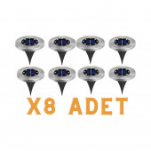 8 Adet 8 Ledli Gömme Solar Zemin Aydınlatma Spot Lambası Su Geçirmez D17 8Lİ SET - 1