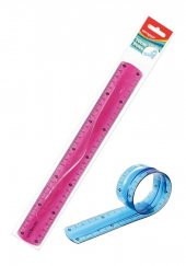 Kırılmaz Cetvel 30 Cm Silikonlu Pembe Renk 1 Adet Cetvel Kırılmaz - 1
