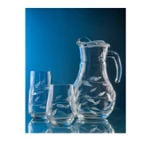 Decocia Kazaan 13 Parça 6 Kişilik  Su ve Meşrubat Kesme Bardak Seti Sürgün Desenli thumbnail 3