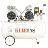 Kuletaş 2 HP 8 Bar 60 LT Süper Sessiz Yağsız Çift Motor Dişçi Kompresörü - 1