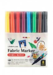 Tekstil Kumaş Kalemi Markörü 8 li Keçeli Kalem Fabric Marker Tekstil Markörü 8 Renk 1  Paket - 1