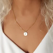 Vaoov 925 Ayar Gümüş Harfli Plaka Venezia Zincir Kolye thumbnail 3