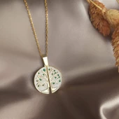 Vaoov 925 Ayar Gümüş Mineli Hayat Ağacı İsim Kolye thumbnail 2