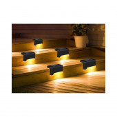 Paket Solar Güneş Enerjili Şarj Edilen Köşebent Merdiven Bahçe LED Lamba Siyah Solar-Köşenbent D21 (2 ADET) - 4