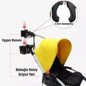 Coofbe Bebek Arabası Bisiklet Motosiklet İçin Ayarlanabilir Bardak ve Cep Telefonu Tutucu Biberon Tutucu Scooter Tutucu - 4
