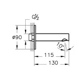 Vitra Origin Ankastre Banyo Bataryası Çıkış Ucu Krom A42622 thumbnail 2