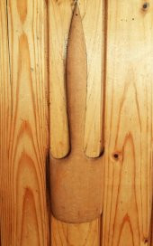 VİNTAGE BÜYÜK BOY EL İŞİ HAT YAZILI DUVAR SÜSÜ AHŞAP KAŞIK - 2