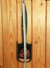 VİNTAGE BÜYÜK BOY EL İŞİ HAT YAZILI DUVAR SÜSÜ AHŞAP KAŞIK - 4