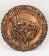 AVRUPA AT FİGÜRLÜ BAKIR DUVAR SÜSÜ ÇAP 29CM thumbnail 1