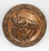 AVRUPA AT FİGÜRLÜ BAKIR DUVAR SÜSÜ ÇAP 29CM thumbnail 2