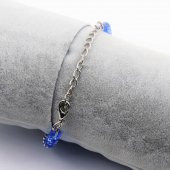 Çiçek Şeklinde Nazar Boncuklu Açık Mavi Lila Cam SIFIR Bileklik - Hediye Paketinde Gönderilecektir - 2