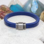 MAVİ DERİ Mıknatıslı Erkek Bileklik ÖZEL TASARIM ERKEK Bileklik - 1