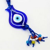 El Yapımı LALE Şeklinde Cam Nazar Boncuğu Kapı - Duvar Süsü Nazarlık - Duvara Asmalı Nazarlık No - 1 - 2