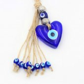 Kalp Şeklinde Nazarlık - Kapı - Duvar Süsü Nazarlık - Duvara Asmalı KALPLİ Nazar Boncuğu - No. 4 thumbnail 3