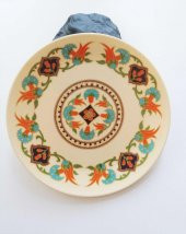 Sanat Taciri- 1 Adet Eskilerden NORMİN Marka Şık Desenli Melamin Tabak - Türk Malı - 1