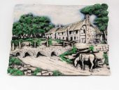 EL YAPIMI 3 BOYUTLU KÖY TEMALI MASA SÜSÜ SERAMİK DUVAR SÜSÜ thumbnail 1