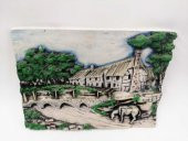 EL YAPIMI 3 BOYUTLU KÖY TEMALI MASA SÜSÜ SERAMİK DUVAR SÜSÜ thumbnail 3