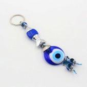 Nazar Boncuklu Cam SIFIR Anahtarlık Balık Desenli  Hediye Paketinde Gönderilecektir thumbnail 1