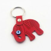 KIRMIZI FİL Nazar Boncuklu Deri SIFIR Anahtarlık  Hediye Paketinde Gönderilecektir thumbnail 1