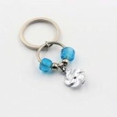 Rüzgar Gülü Turkuaz Cam Nazar Boncuklu SIFIR Metal Anahtarlık  Hediye Paketinde Gönderilecektir thumbnail 2