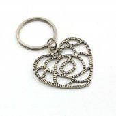 Antik Gümüş Kaplama - Özel Tasarım KALP Anahtarlık thumbnail 1