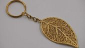 Sanat Taciri- Altın Sarısı Renkte Yaprak - Yonca - Metal Anahtarlık thumbnail 2