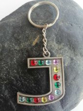 Renkli Metal Anahtarlık J Harf Anahtarlık Metal Anahtarlık - 3