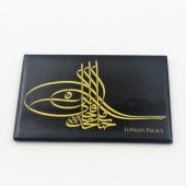 Sarı Siyah Osmanlı Sultan Tuğrası Magnet - Osmanlı Tuğralı Magnet - 1