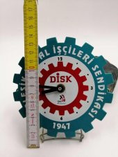 ÇALIŞIYOR DİSK 1947 SAAT BİRLEŞİK METAL ,İŞÇİLERİ SENDİKASI MASA SAATİ - 2