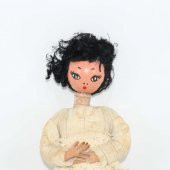 Antika El Yapımı Bebek - Gelinlik Giymiş Antika Bebek - Biblo - 36 cm - 2