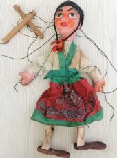 EL YAPIMI DAMGALI ANTİKA KUKLA AHŞAP KUKLA thumbnail 1