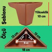 Lüks Mobilya Kanepe Sehpa TV Ünitesi Koltuk Ayağı 10 cm Kahverengi Baza Ayak - 5