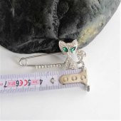 Sanat Taciri Yakut Taşı Renginde - Kedi Rozet - Broş - Yaka İğnesi Çanta Süsü - 1