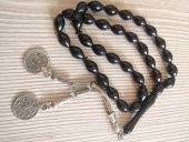 SİYAH SIKMA KEHRİBAR TESBİH HEDİYE PAKETİNDE GÖNDERİLECEKTİR - 1