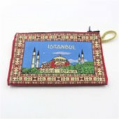 Aya Sofya İstanbul Mavi Renkli Halı Desenli El Çantası thumbnail 1