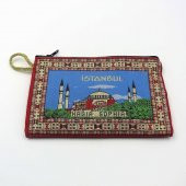 Aya Sofya İstanbul Mavi Renkli Halı Desenli El Çantası thumbnail 2